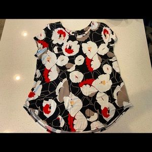 Alfani short sleeve floral knit top--Large